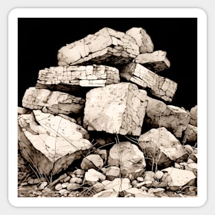 Stack of Rocks: They're as Smart as a Stack of Rocks on a dark (Knocked Out) background Sticker